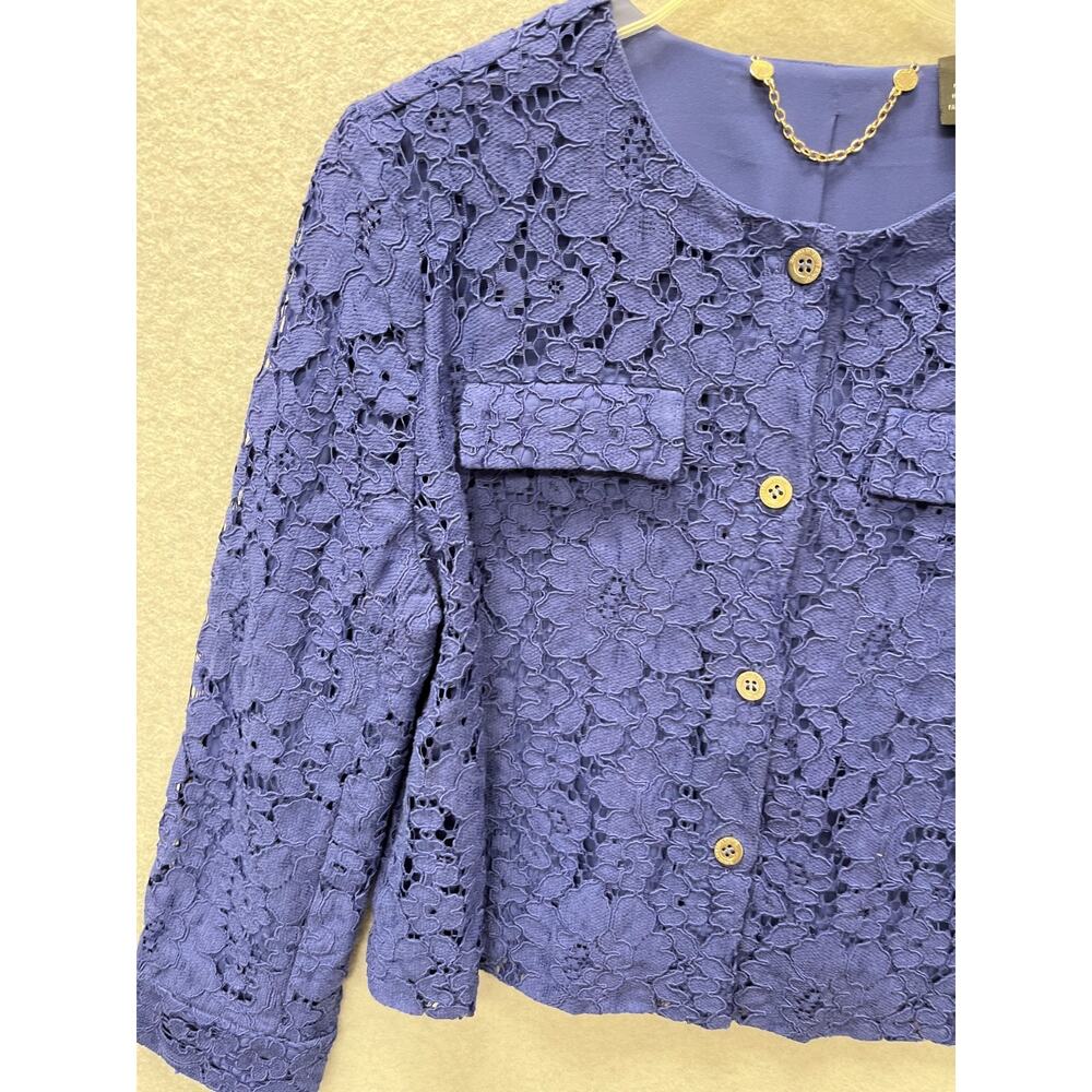 Chicos Purple Lace Crop Jacket Women's Size1 - Picture 3 of 13